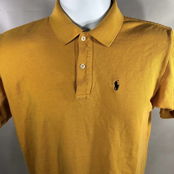 Vintage Polo Ralph Lauren Yellow USA Made XL *Fits Smaller Discolored 80s 90s - Picture 8 of 12